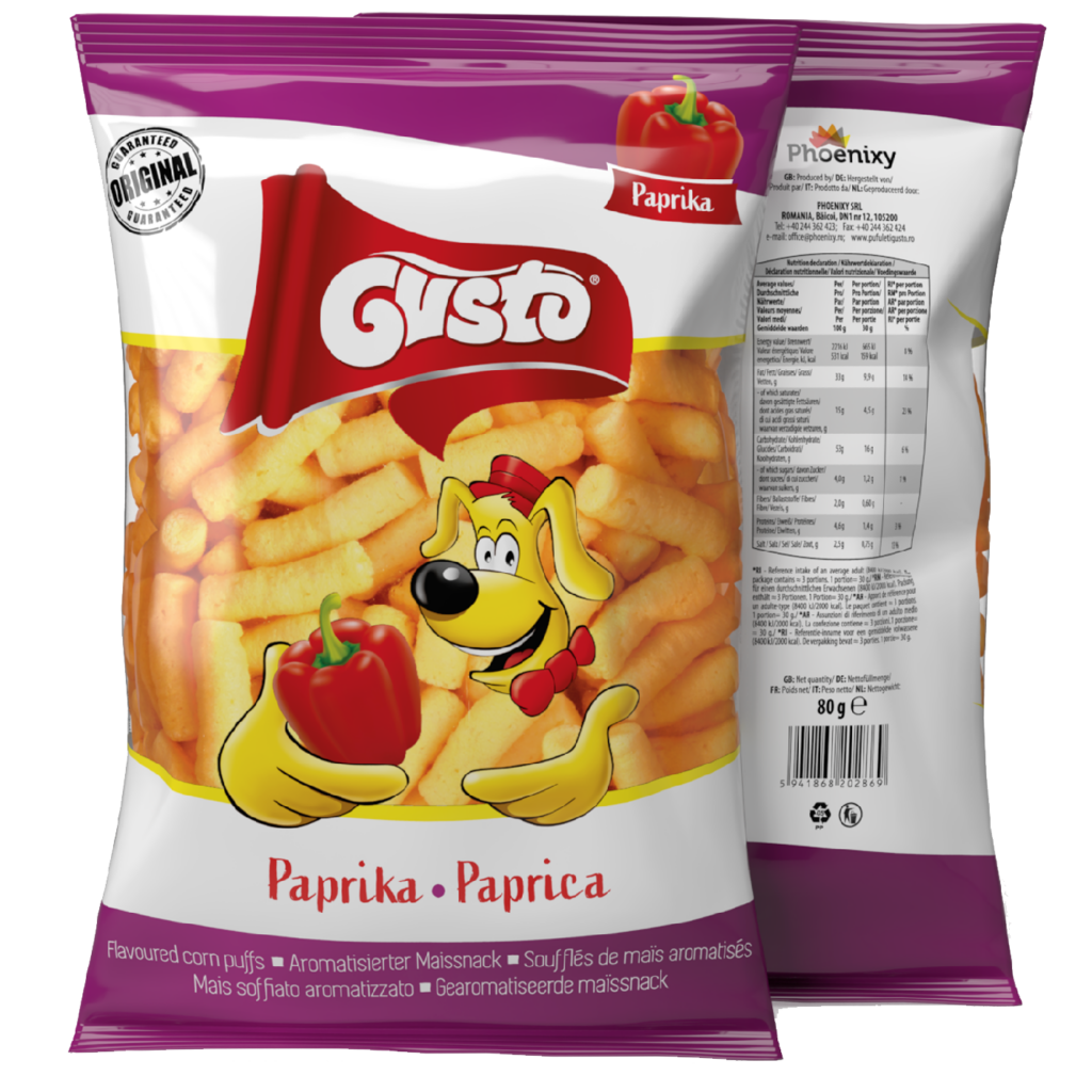 Pufuleti cu paprika  Paprikové křupky  80g