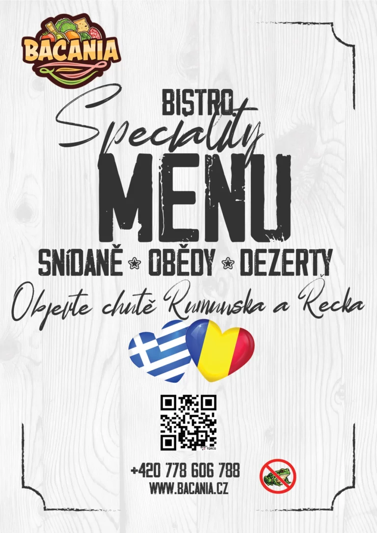 Bistro Bacania – úvodní strana stálé nabídky